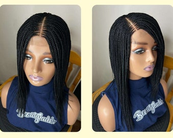 Ready to Ship Short Box Braid Wig, Braid Wig for Black Women, Wigs, Lace Wig, Wig for Black Women, lace closure wig, Box braids, Braided Wig