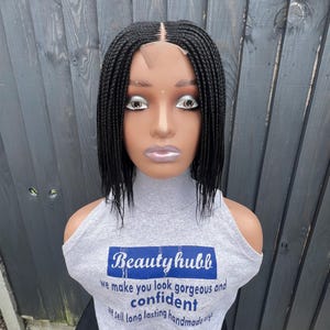 4x2 Lace Closure Short Box Braid Wig - Color 1