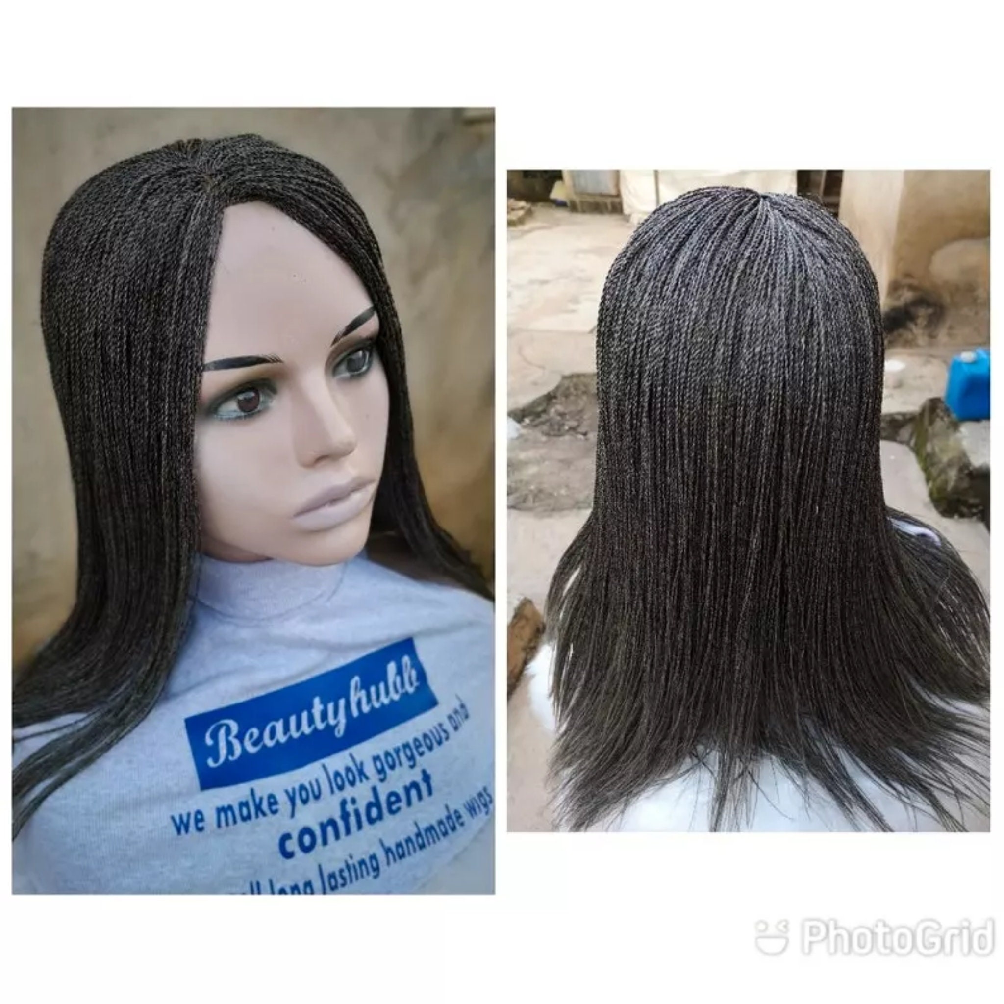 Salt and Pepper Micro Braids Micro Braid Wig Wig for Black - Etsy