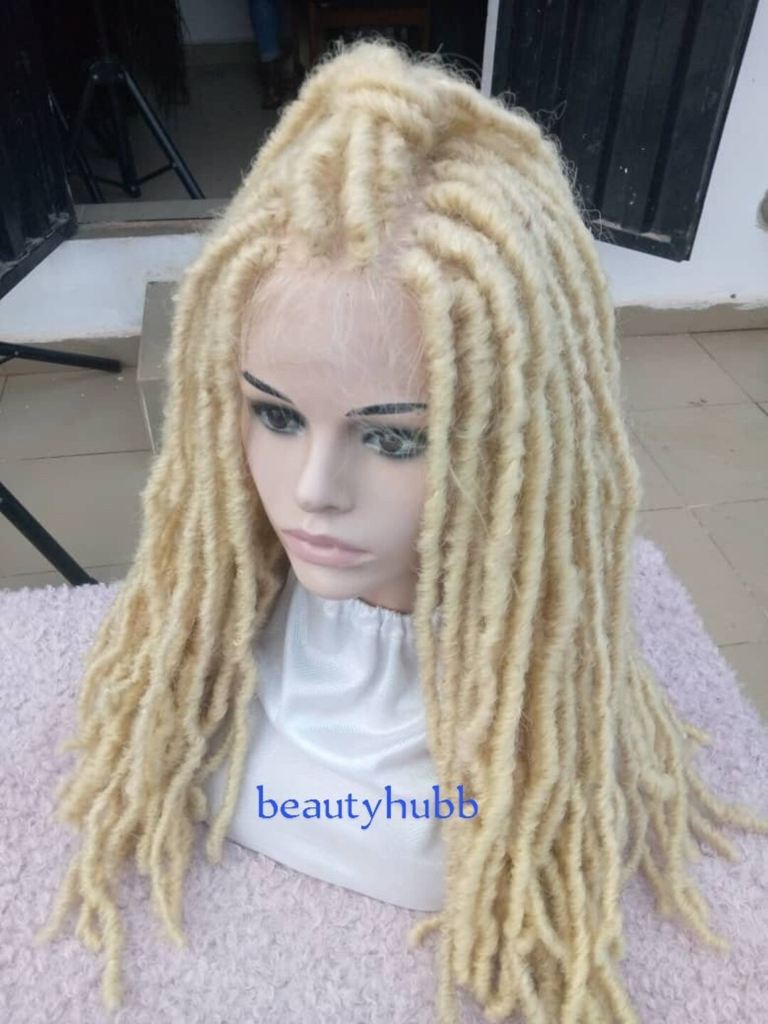 Rich Rot Gold Göttin Faux Loc Geflochtene Perücke Gypsy Boho Boho Dread DE SE Dred Lock Gehäkelte Geflochtene Perücke Kostüm Karneval Festival Haar Perücke - Österreich