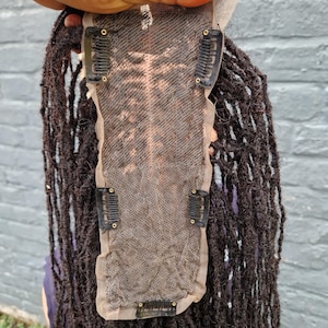 3x8 Echthaar Micro Locs Perücke: Skinny Braids Lace Topper (16 Zoll)