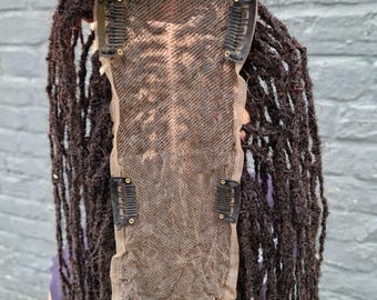 Parrucca con micro dreadlocks in capelli umani 3x8: trecce sottili con topper in pizzo (40 cm)