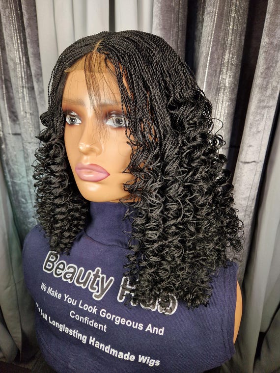 Short Curly Twists Braid Wig, Shoulder Length, Color 1 - Etsy display picture 3