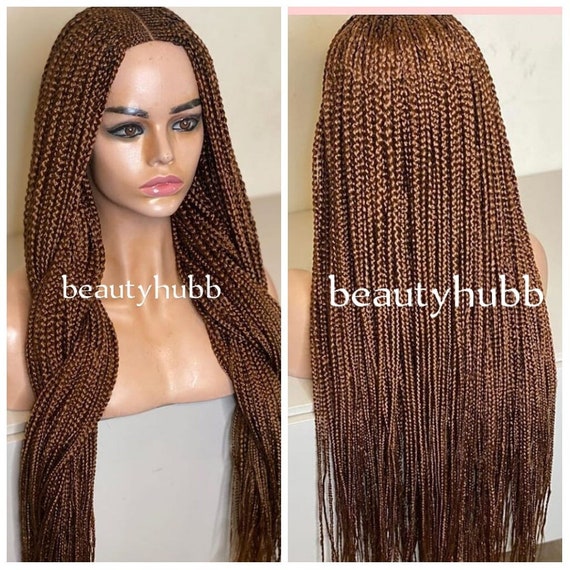 Brown Box Braid Wig, Braid Wig for Black Women, Wigs, Lace Wig