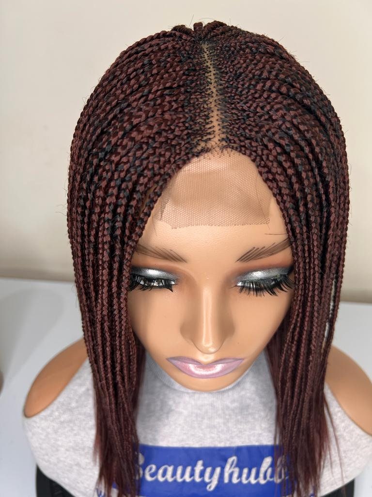 Ready to Wear Box Braid Wig, Color 35, 14 Inch, Lace Closure Wig - Etsy