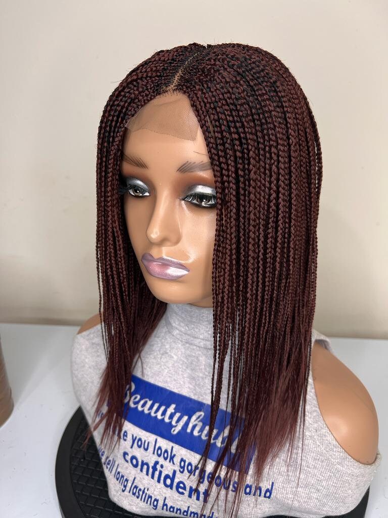 Ready to Wear Box Braid Wig, Color 35, 14 Inch, Lace Closure Wig - Etsy