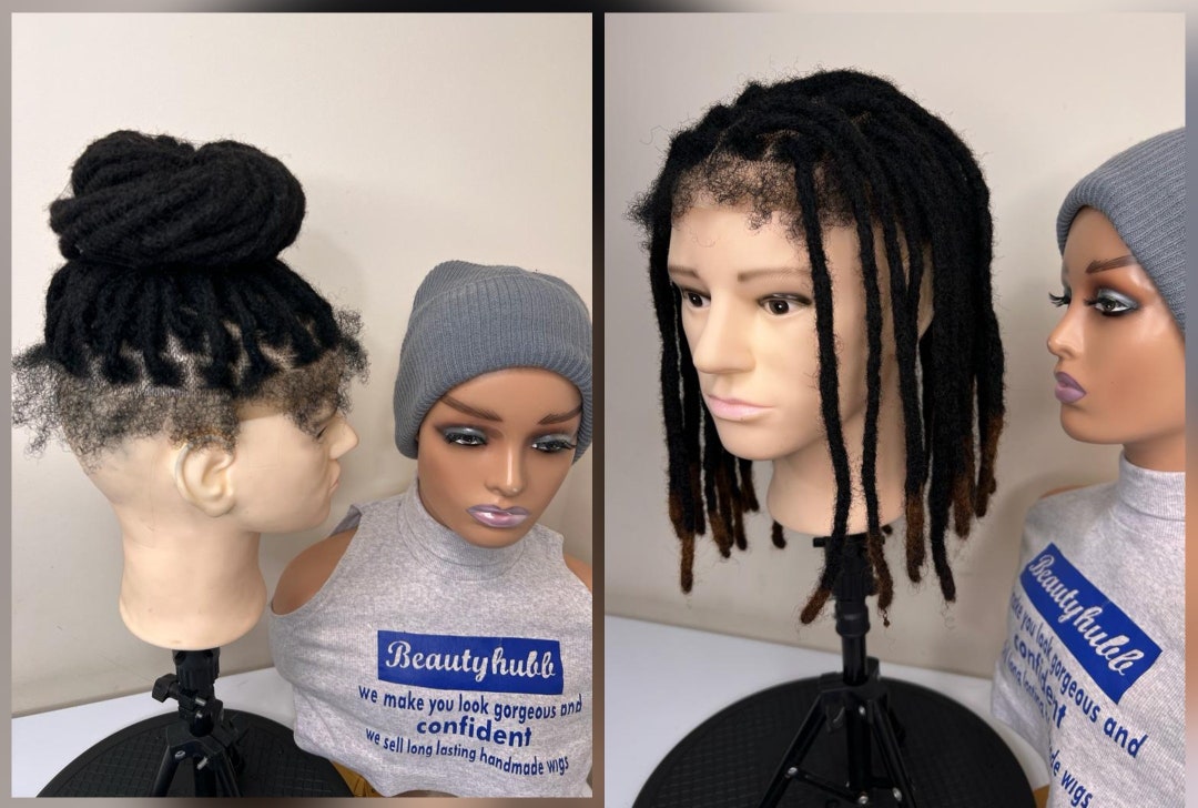 Male Dread Toupee 8x10 Model Dreadlock Wig for Black Men Human Hair Wig