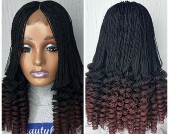 Ready to Ship Ombre Micro Braids, Micro Braid Wig, Wig for Black Women, Braid Wigs, Lace Front Wig, Braid Lace Wig, Twist braided wig.