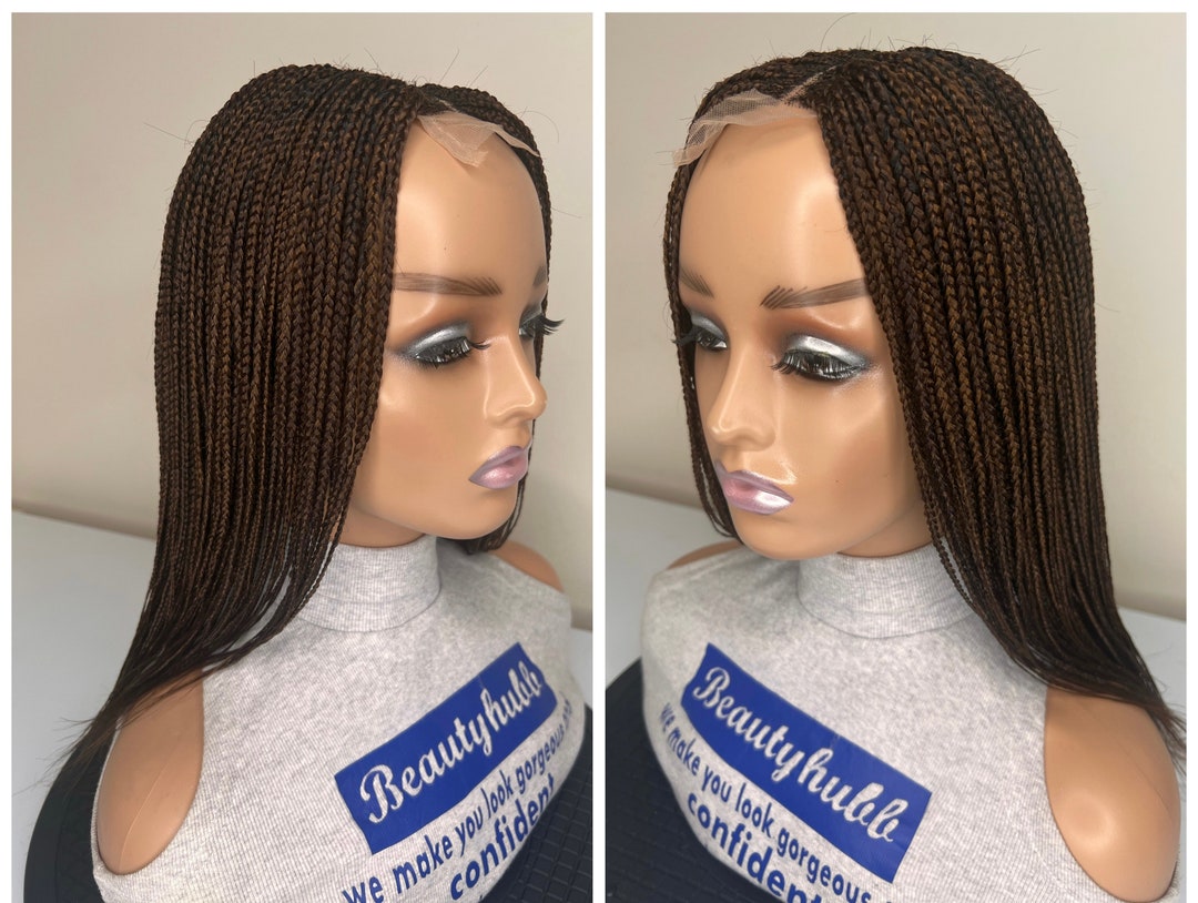 Ready to Wear Feathers Box Braids, Micro Braid Wig, Wig for Black Women, Lace Closure Wig, Lace