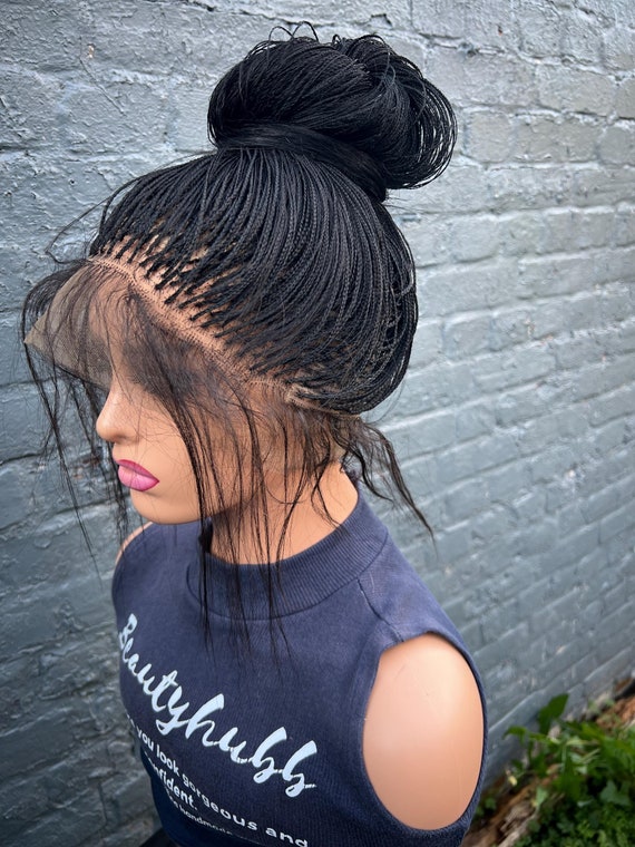 28inch Micro Braid lace wig. Amazon.com : Kintama 28 Inch Half Lace Front Braided Wigs  main image 4