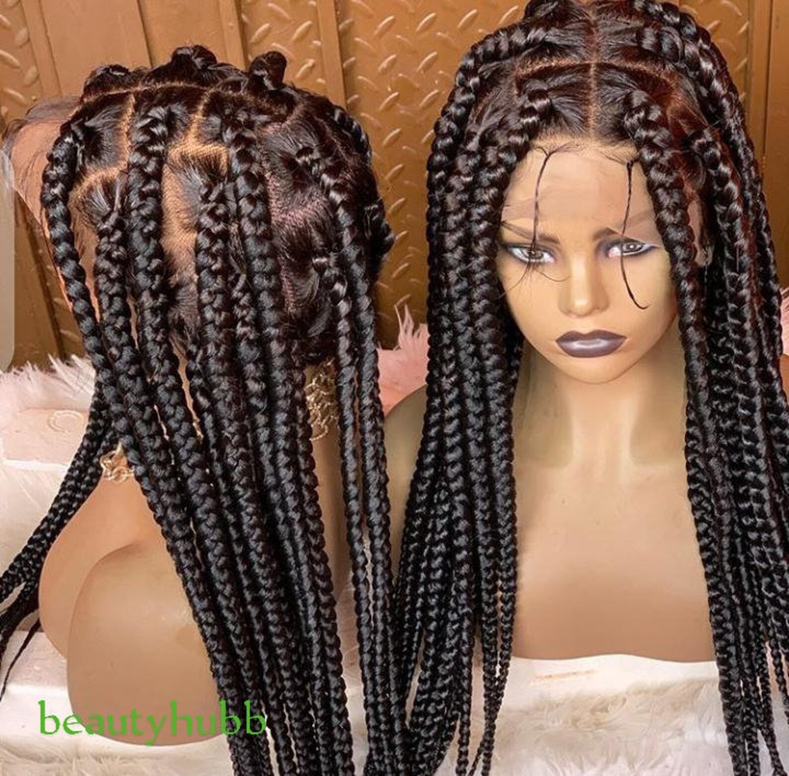 Jumbo Knotless Braid Wig Box Braid Wig Knotless Braided Wig Etsy