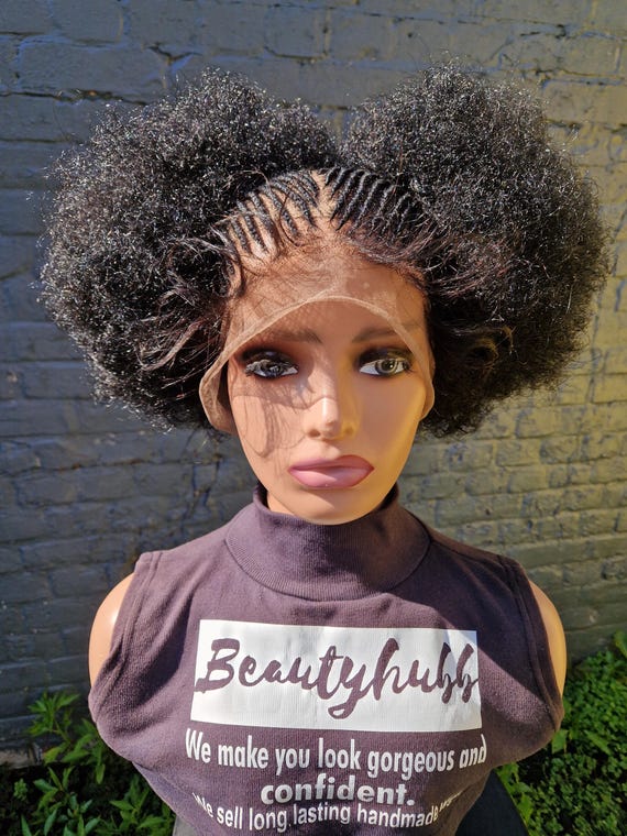 2 Bun Cornrow Wig With Synthetic Hair - Etsy Israel display picture 2