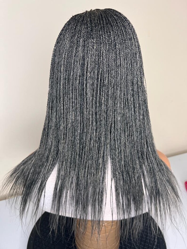 Salt and Pepper Micro Braids Micro Braid Wig Wig for Black Etsy