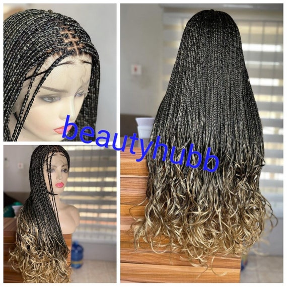 Frontal Knotless Box Braid Wig for Black Women Braided Front - Etsy UK
