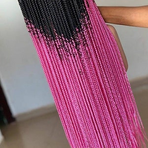 Pink Ombre Box Braid Wig for Black Women Box Braid Wigs - Etsy