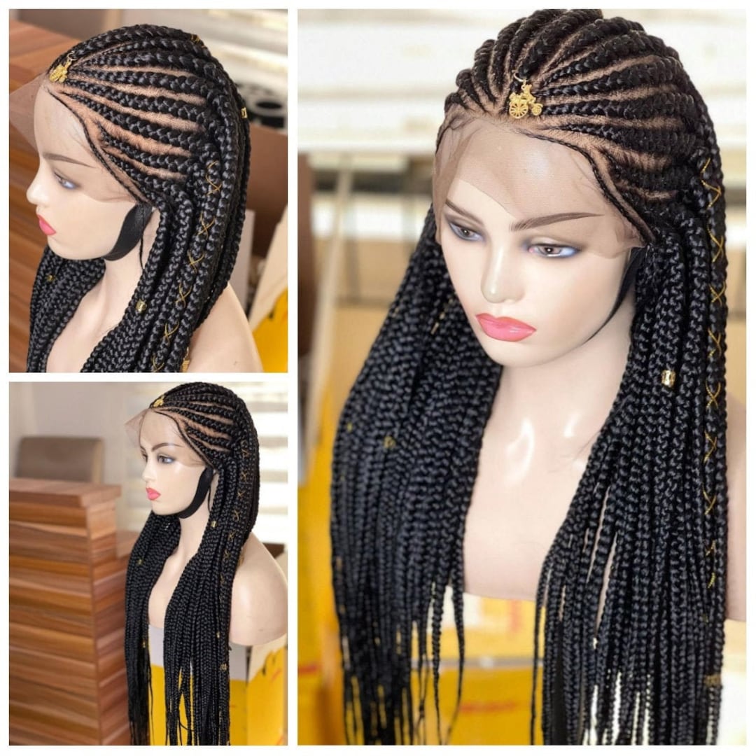 Cornrow Box Braid Wig for Black Women Braided Wigs, Braids Wigs, Lace