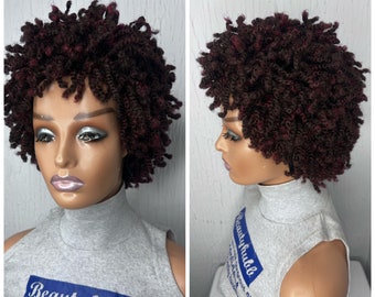 Afro Kinky Twist Braided Wigs, braids wigs, full lace wig, Twist braid wig for black women, kinky twists, lace wig, short wig