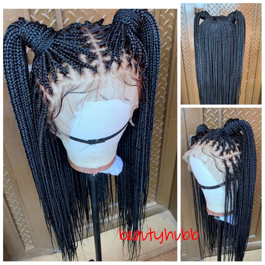 13x4 Front lace Knotless Braids Box braid wig for black women Etsy 日本