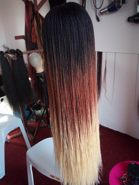3 Tone Ombre Micro Braids, Micro Braid Wig, Wig for Black Women, Braid  Wigs, Lace Closure Wig, Lace Wig, Twist Braided Wig, Twist Braid Wig. - Etsy