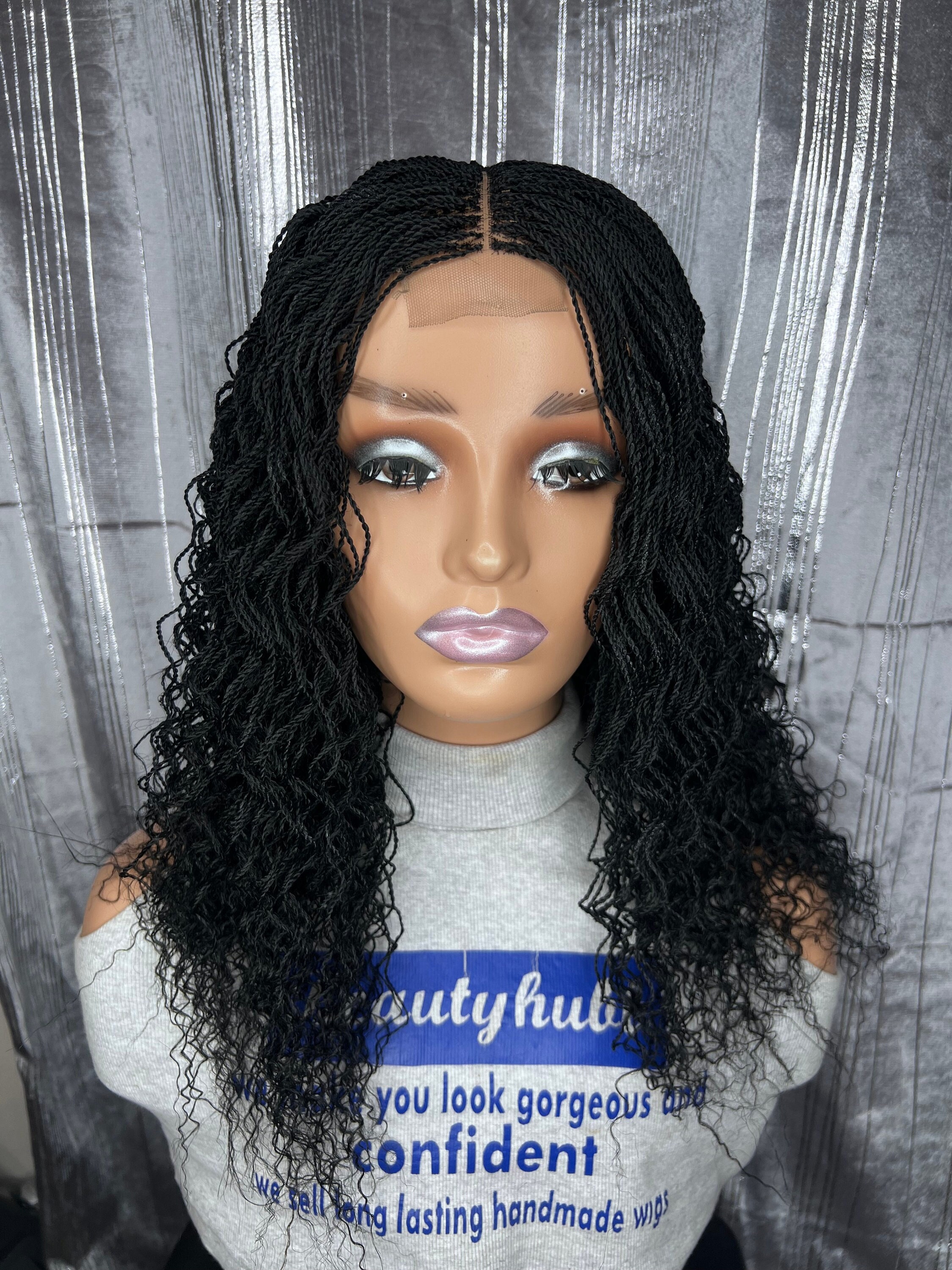 Ready to ship Curly Twists Braid Wig, Micro Braid Wig, micro braids, Braided Wig for Black Women, Short Braid Wig, Braided Wig, Lace wig