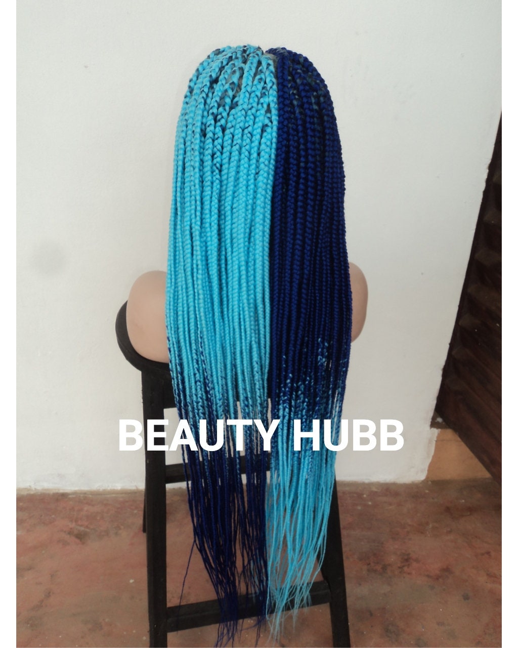 Blue Full lace braid wig Box Braided Wig Braided Wig | Etsy