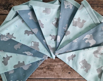 Safari Animal Nursery Bunting - Teal & Duck Egg Blue | safari themed nursery décor