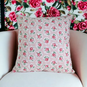 Provence Rose Floral Handmade Cushion Cover 40 x 40 cm | floral print | shabby chic | country cottage décor