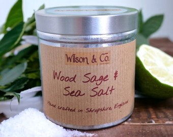 Wood Sage & Sea Salt Scent Candle: Hand-Poured Tin Candle Gift