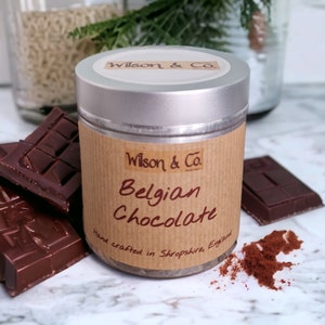 Bougie Parfumée Chocolat Belge 230 g | cadeau bougie en étain | bougie personnalisée | cadeau amateur de chocolat