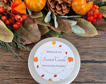Pumpkin Spice Scented Candle: Hand Poured Autumn Decor