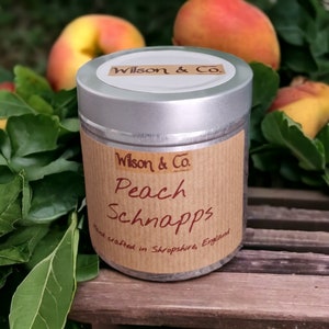 Peach Schnapps Scented Candle 230g | tin candle | candle gift | personalised candle | handmade scented candle | birthday gift