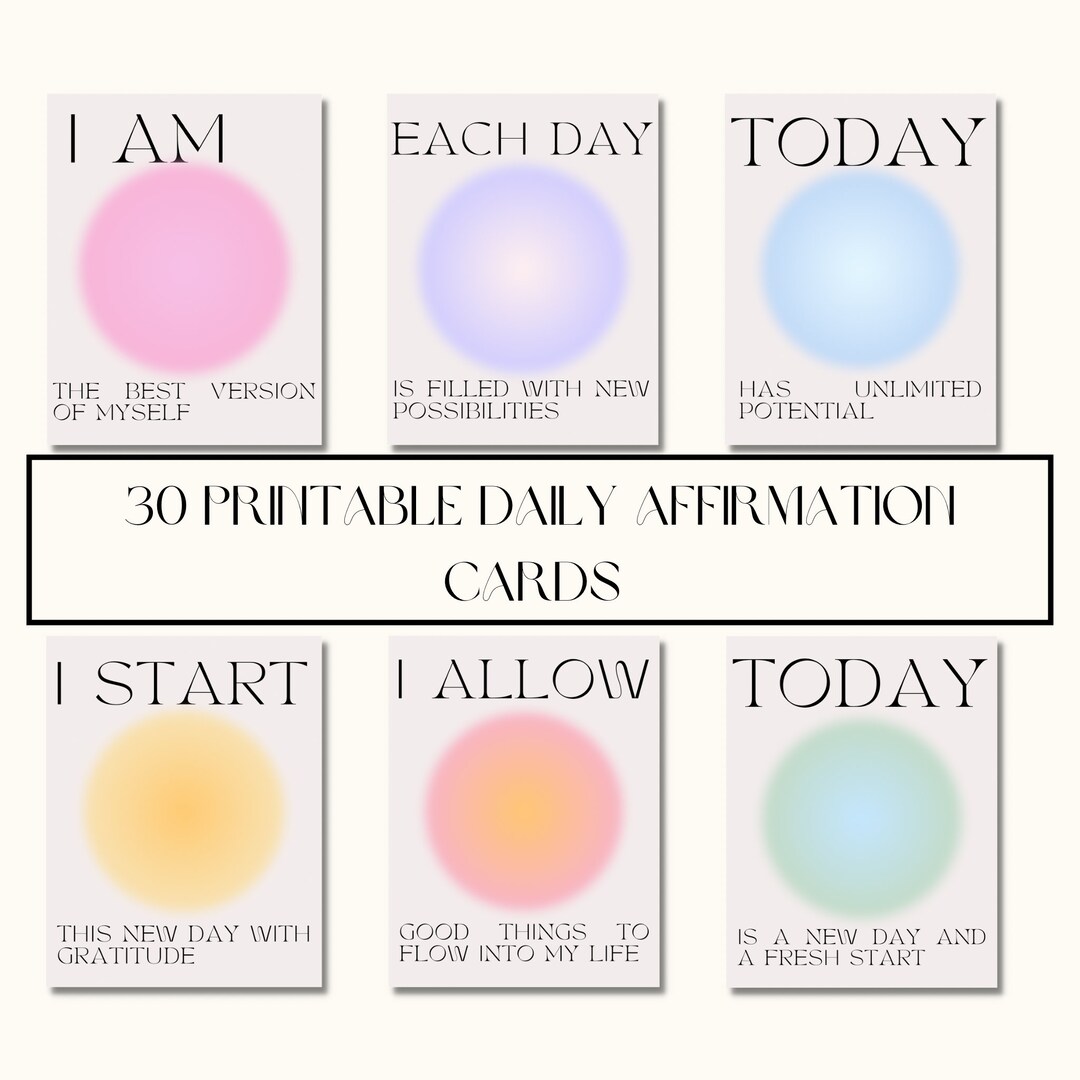 30 Printable Daily Affirmation Cards Daily Motivation - Etsy