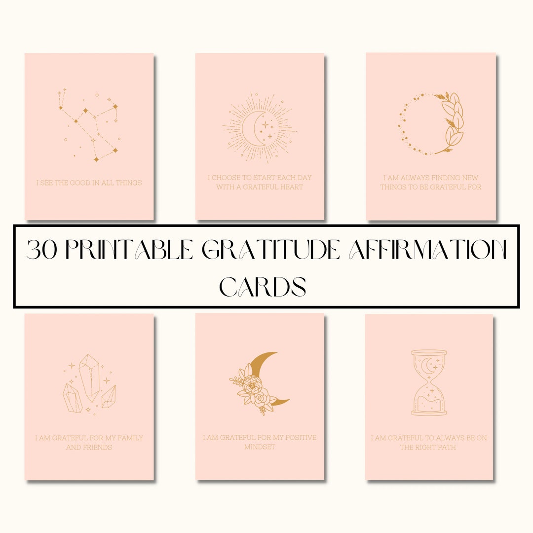 30 Printable Gratitude Affirmation Cards Daily Affirmations - Etsy