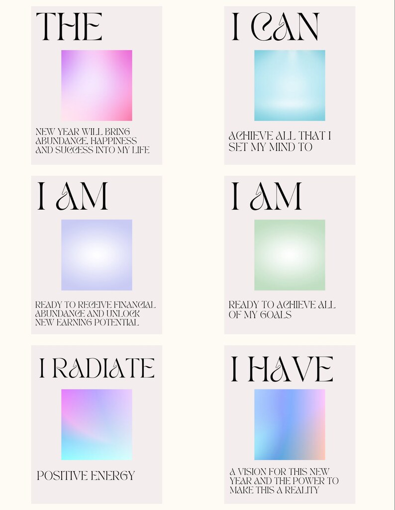 36 Printable 2024 New Year Affirmation Cards Daily Affirmations I Am