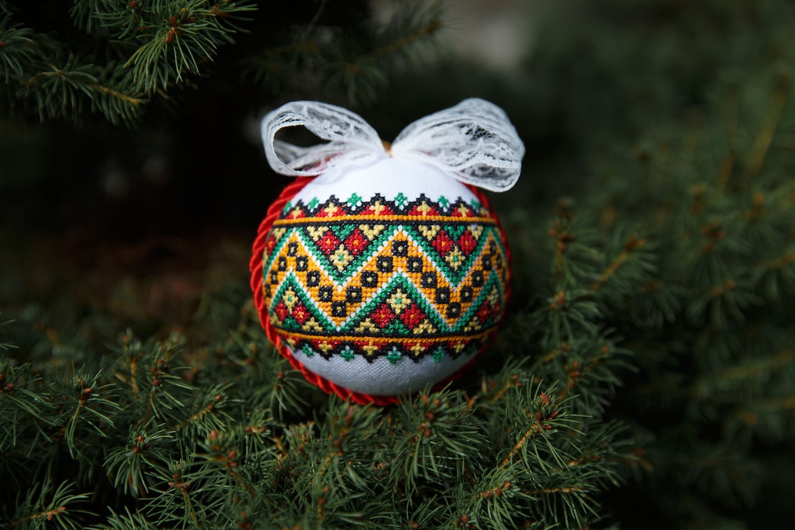 Holiday decor Ukrainian Christmas ornaments Handmade cross | Etsy