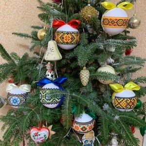 Ukrainian Christmas Ornaments Set of 6 Baubles Christmas Decorations