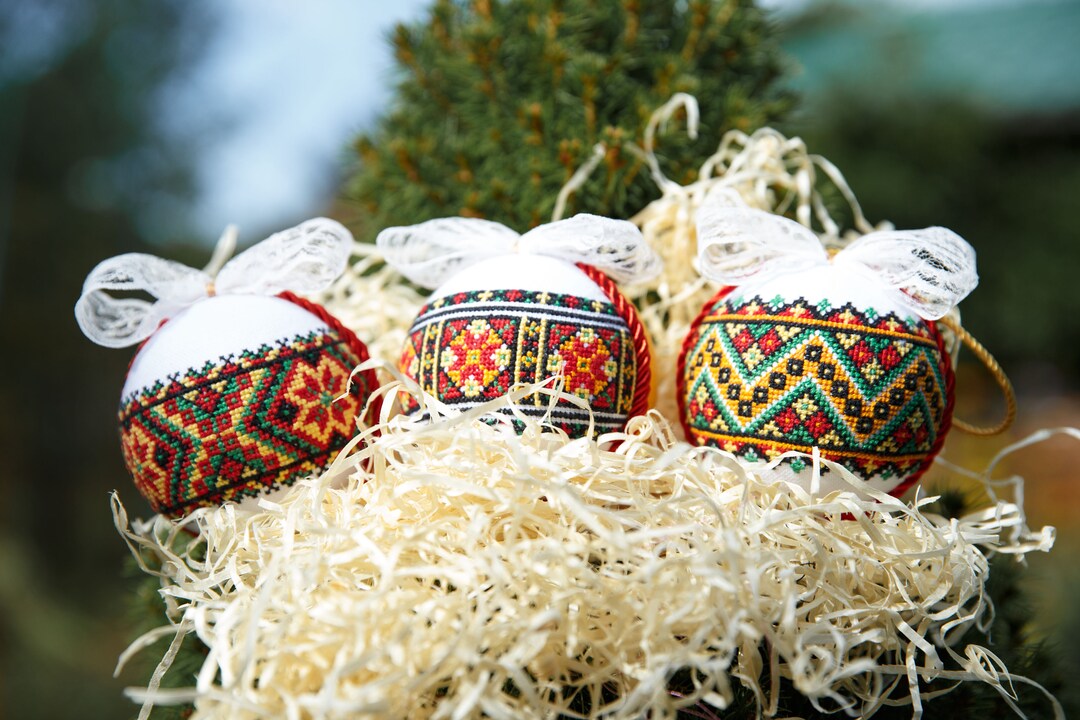 Christmas Ornaments Handmade Ukrainian Christmas Decor Handmade Cross