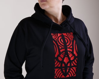 Ukrainian embroidered hoodie  - Women's Trendy Hoodies - Black women's embroidery sweater