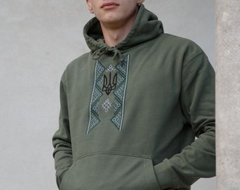 Ukrainian embroidery hoodie - men's embroidered Hoodies - embroidered sweatshirt - Ukrainian sweatshirt