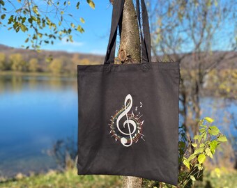 Tote bag canvas embroidered - Black shopping bag for women - Ukrainian tote bag - Modern shopping bag - Ukraine shops