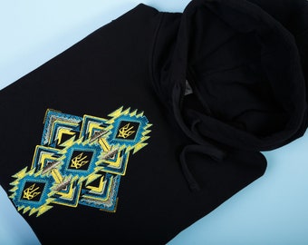 Embroidered Ukrainian Tryzub Hoodie – Unisex Black Hoody