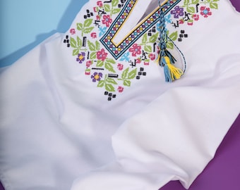 Embroidered Cotton Ukrainian Vyshyvanka for Boys