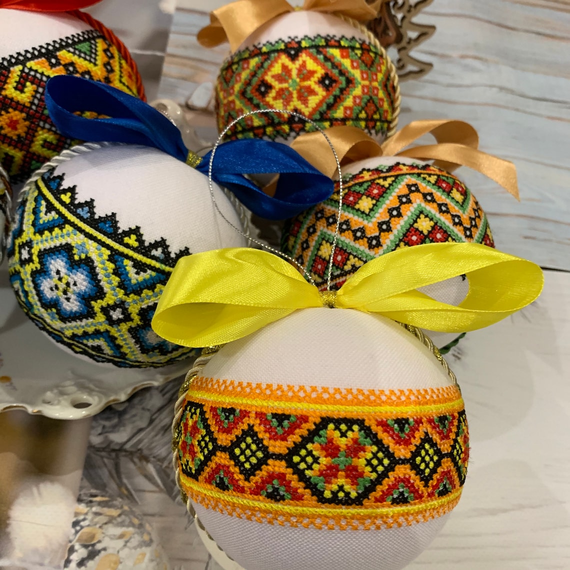 Ukrainian Christmas Ornaments Set of 6 Baubles Christmas Etsy