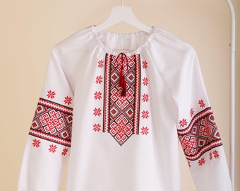 Ukrainian Vyshyvanka – Embroidered White Cotton Shirt, Sorochka