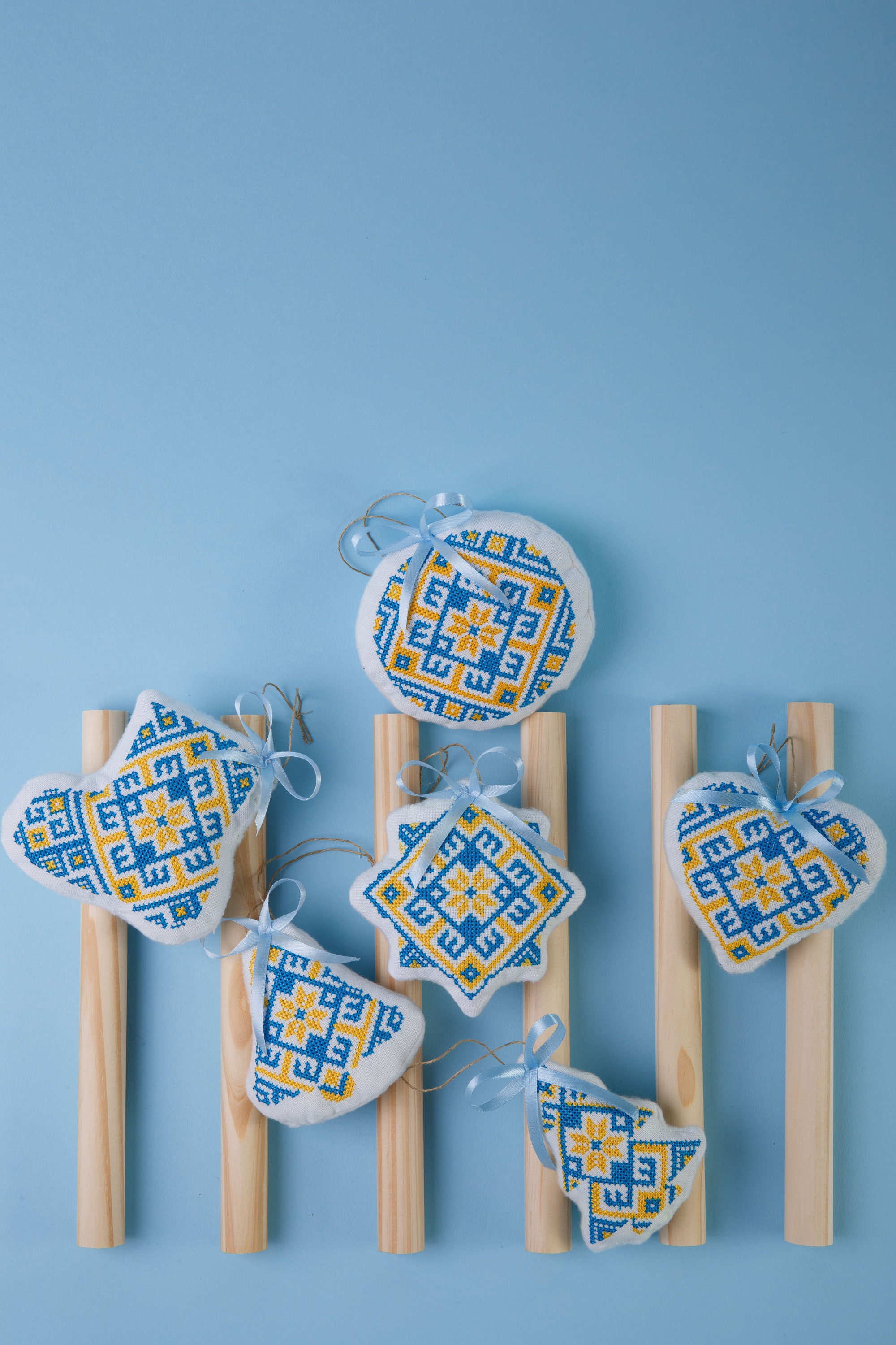 Ukrainian Christmas Ornaments Set of 6 Christmas Ornaments Etsy