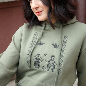 Ukrainian embroidery hoodie - Women&#39;s embroidered Hoodies - Zelenskyy Embroidered sweatshirt for women