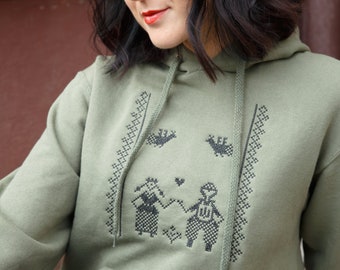 Ukrainian embroidery hoodie - Women's embroidered Hoodies - Zelenskyy Embroidered sweatshirt for women