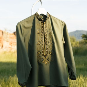 Embroidered vyshyvanka - Ukrainian vyshyvanka for men - Zelensky shirt embroidered - Ukrainian military embroidered vyshyvanka