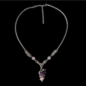 Soldered amethyst chainmail necklace