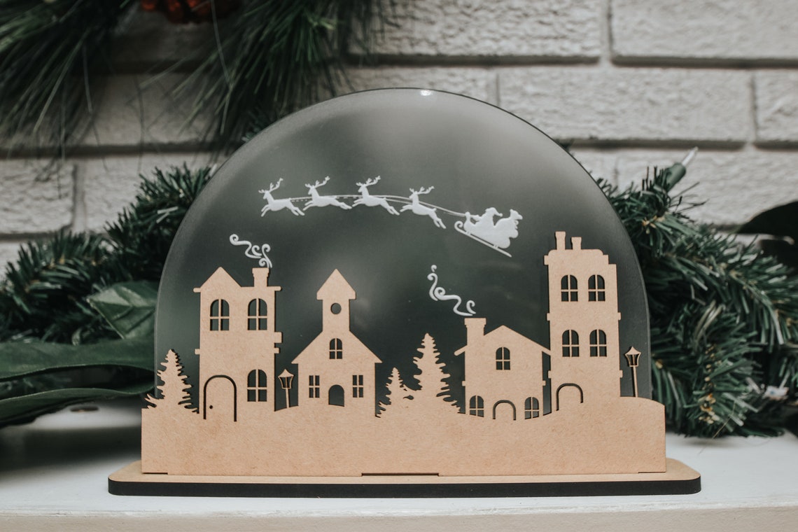 Laser Cut 3D Christmas Village Etsy